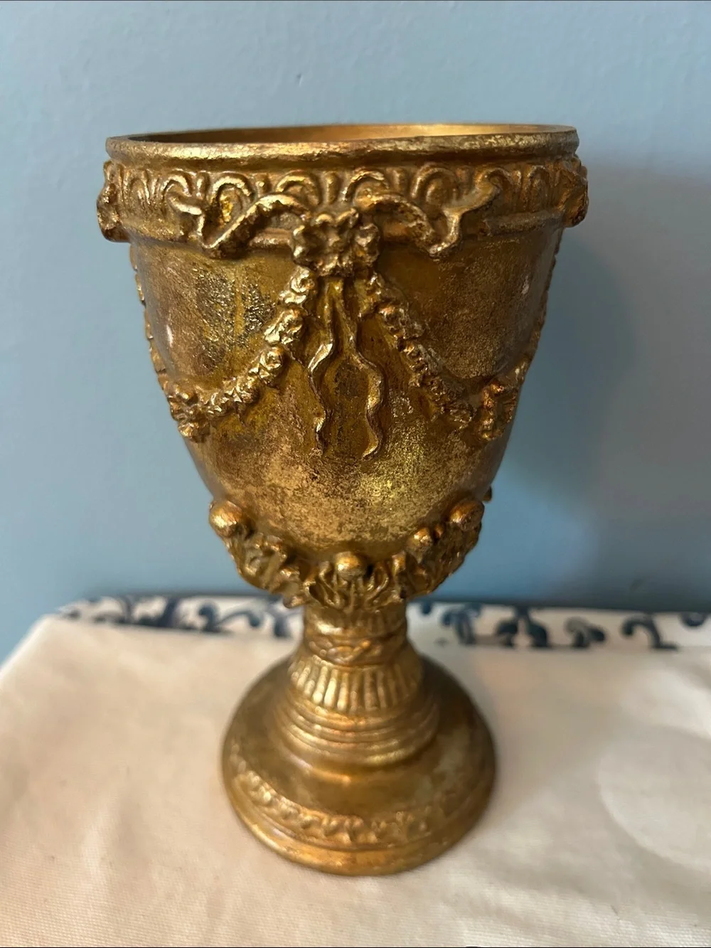 Ornate Gold Decorative Challis Cup Classic Home Accent